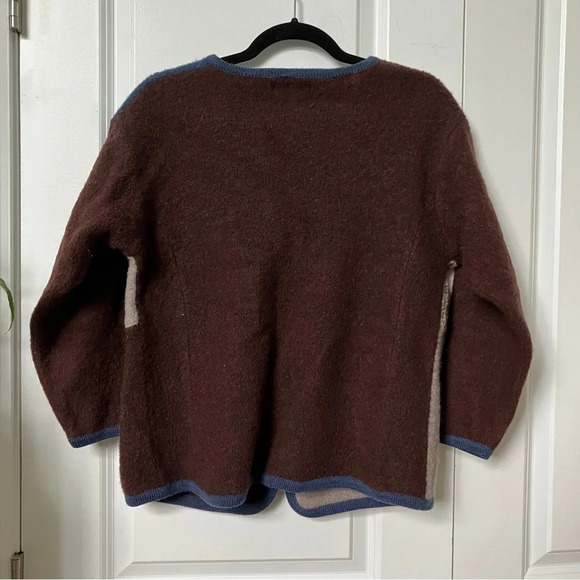 Vintage Climax by Sasha Cardigan Brown Blue Cottagecore Sheep‎ Landscape Sweater - Picture 3 of 9